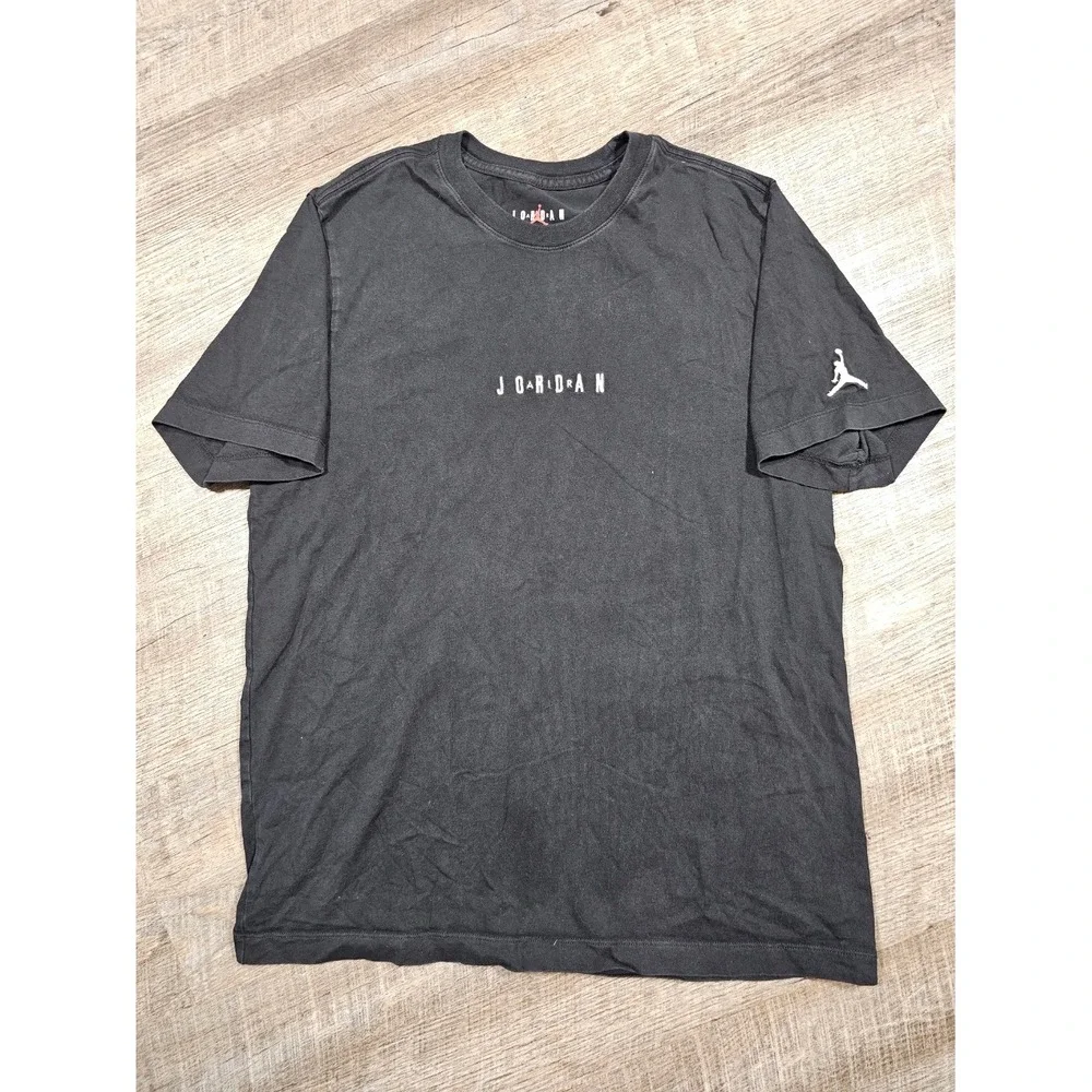 Jordan Brand Mens Black Jumpman Logo Graphic T-Shirt Size Large Short Sleeve Tee